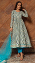 Pomcha Jaipur Anokhi Cotton Hand Block Print Anarkali Set